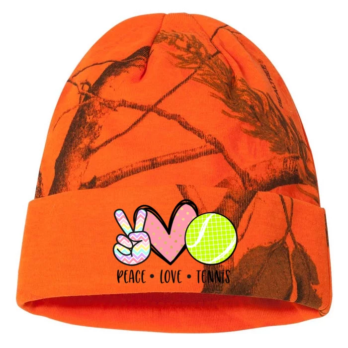 Peace Love Tennis Cute Design Teen Little Girl Meaningful Gift Kati - 12in Camo Beanie