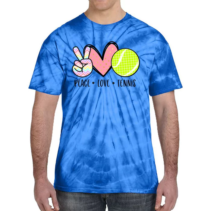 Peace Love Tennis Cute Design Teen Little Girl Meaningful Gift Tie-Dye T-Shirt