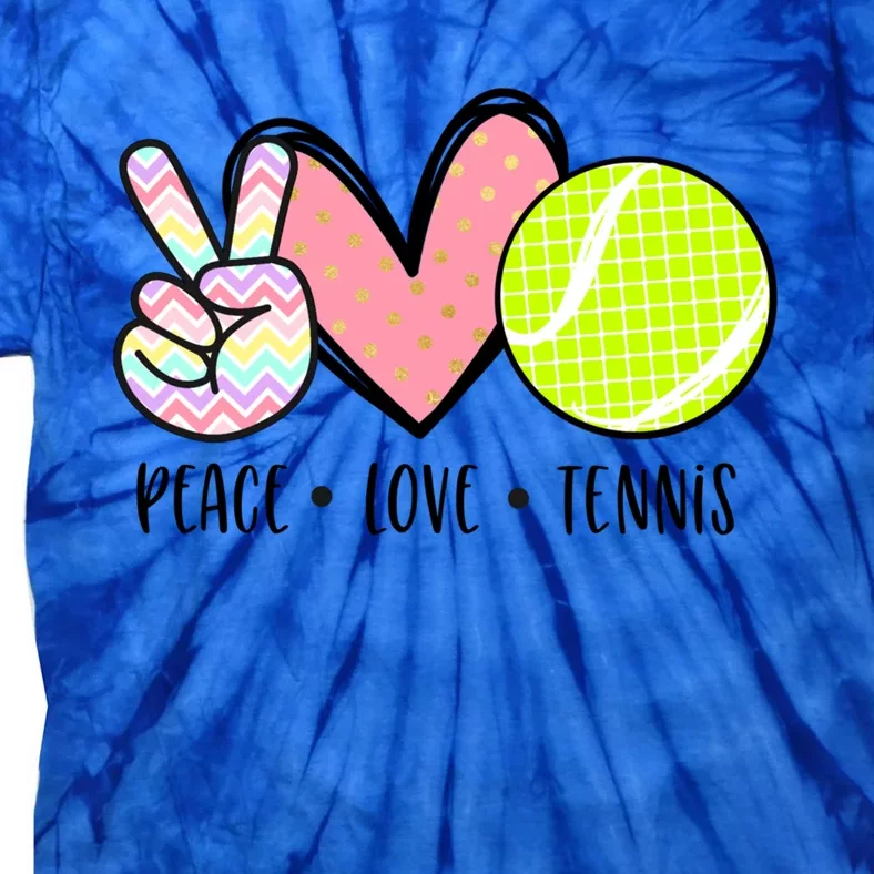 Peace Love Tennis Cute Design Teen Little Girl Meaningful Gift Tie-Dye T-Shirt