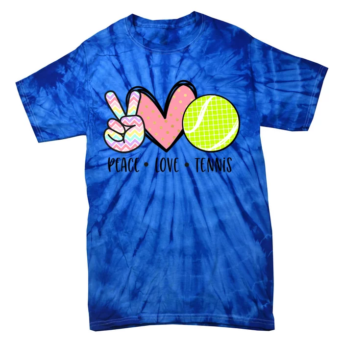 Peace Love Tennis Cute Design Teen Little Girl Meaningful Gift Tie-Dye T-Shirt