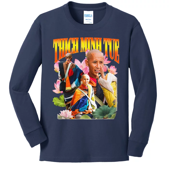 Peace Lotus Thich Minh Tue Buddha Vietnam Buddha Kids Long Sleeve Shirt