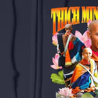 Peace Lotus Thich Minh Tue Buddha Vietnam Buddha Full Zip Hoodie