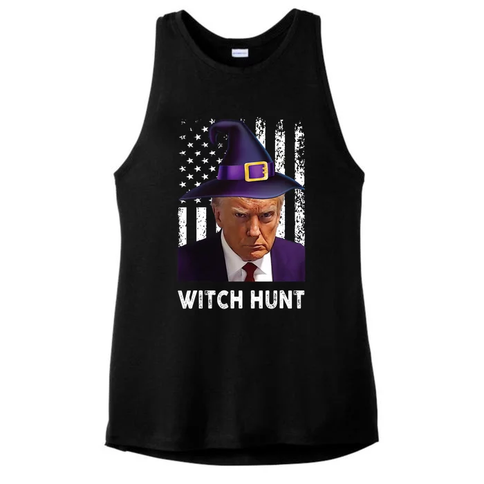 President Legend Trump 2024 Mugshot Halloween Witch Hunt Ladies Tri-Blend Wicking Tank