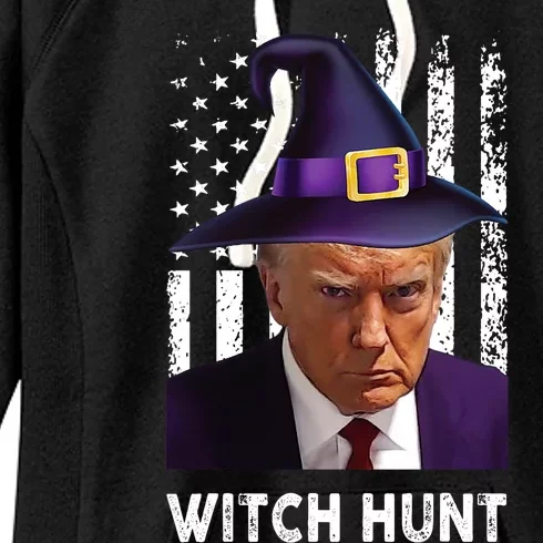 President Legend Trump 2024 Mugshot Halloween Witch Hunt Women's Fleece Hoodie