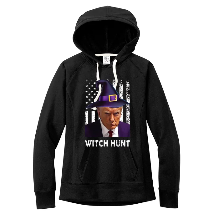 President Legend Trump 2024 Mugshot Halloween Witch Hunt Women's Fleece Hoodie