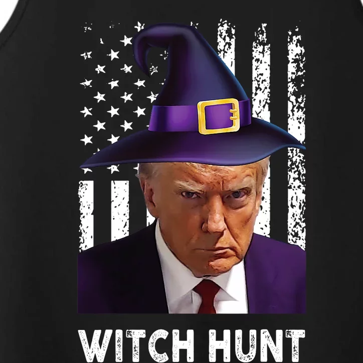 President Legend Trump 2024 Mugshot Halloween Witch Hunt Performance Tank