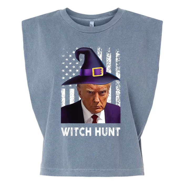 President Legend Trump 2024 Mugshot Halloween Witch Hunt Garment-Dyed Women's Muscle Tee