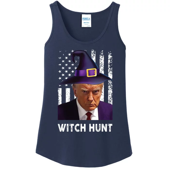 President Legend Trump 2024 Mugshot Halloween Witch Hunt Ladies Essential Tank