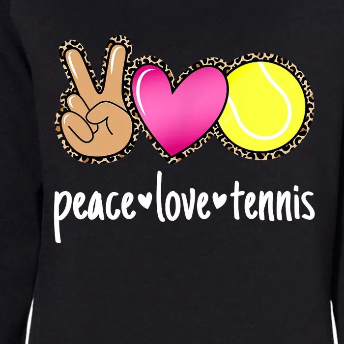 Peace Love Tennis Leopard Print Girls Wo Tennis Womens California Wash Sweatshirt