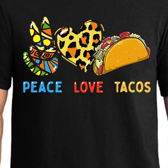 Peace Love Tacos Cute Taco Tuesday Mexican Food Lovers Pajama Set