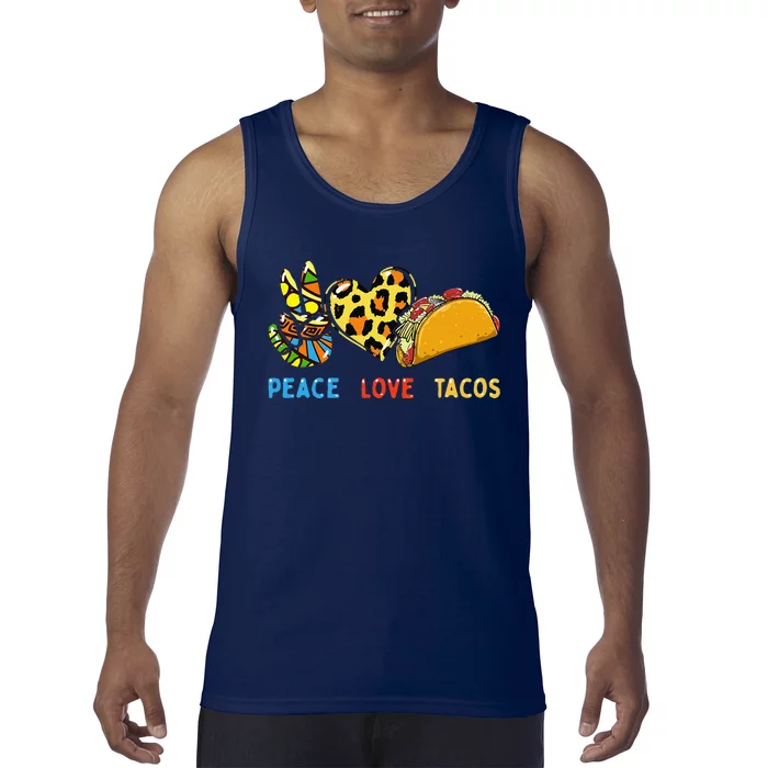 Peace Love Tacos Cute Taco Tuesday Mexican Food Lovers Tank Top