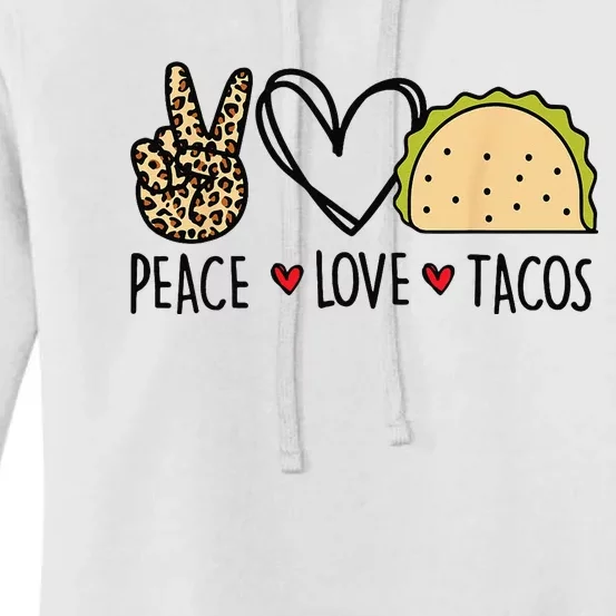 Peace Love Tacos Cinco De Mayo Gifts for Mexican Women's Pullover Hoodie