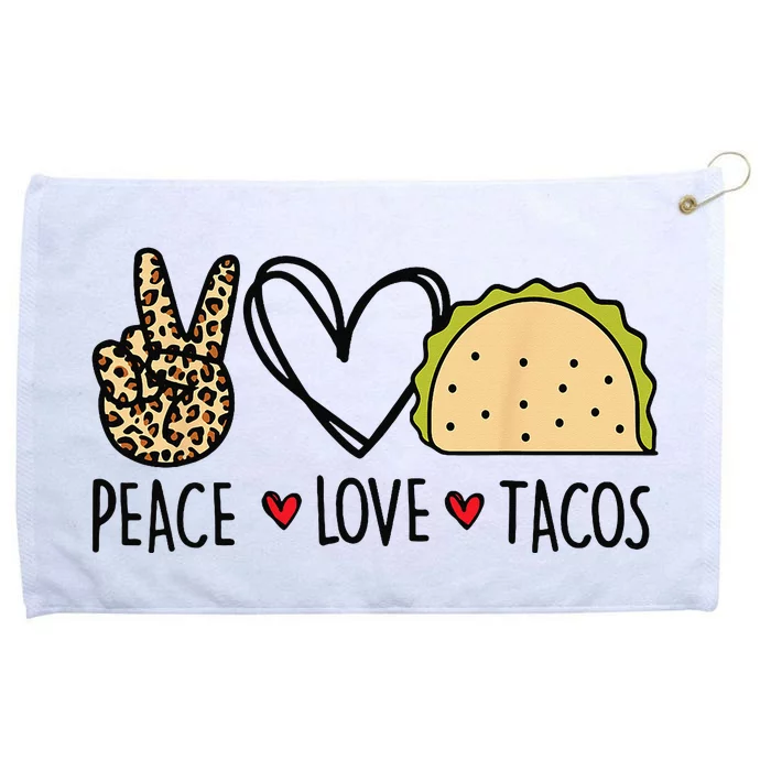 Peace Love Tacos Cinco De Mayo Gifts for Mexican Grommeted Golf Towel