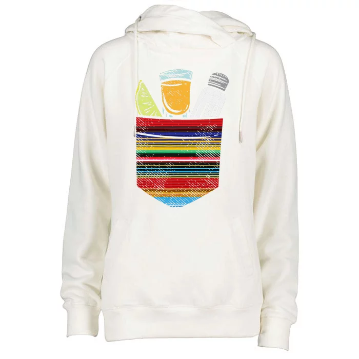 Pocket Lime Tequila Salt Funny Cinco De Mayo Drinking Women Womens Funnel Neck Pullover Hood