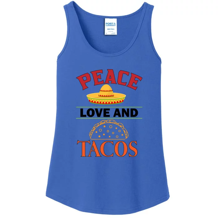 Peace Love Tacos Cute Taco Tuesday Mexican Food Lovers Ladies Essential Tank