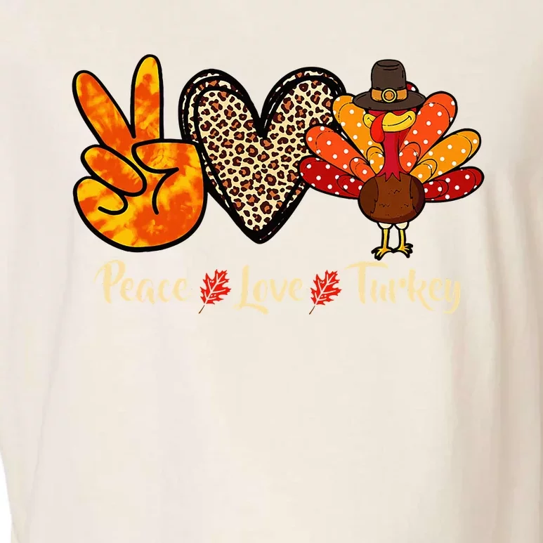 Peace Love Turkey Little Pilgrim Thanksgiving Garment-Dyed Women's Muscle Tee