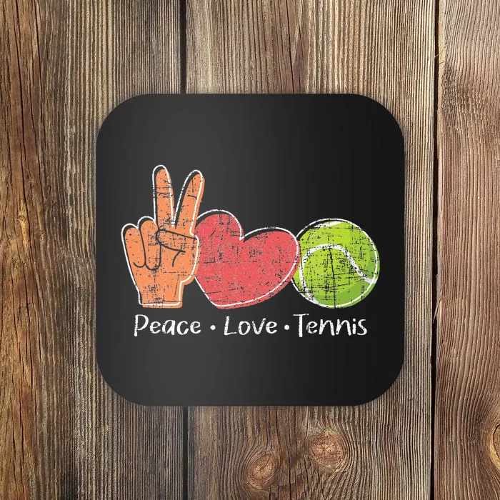 Peace Love Tennis Tournament Player Coaster