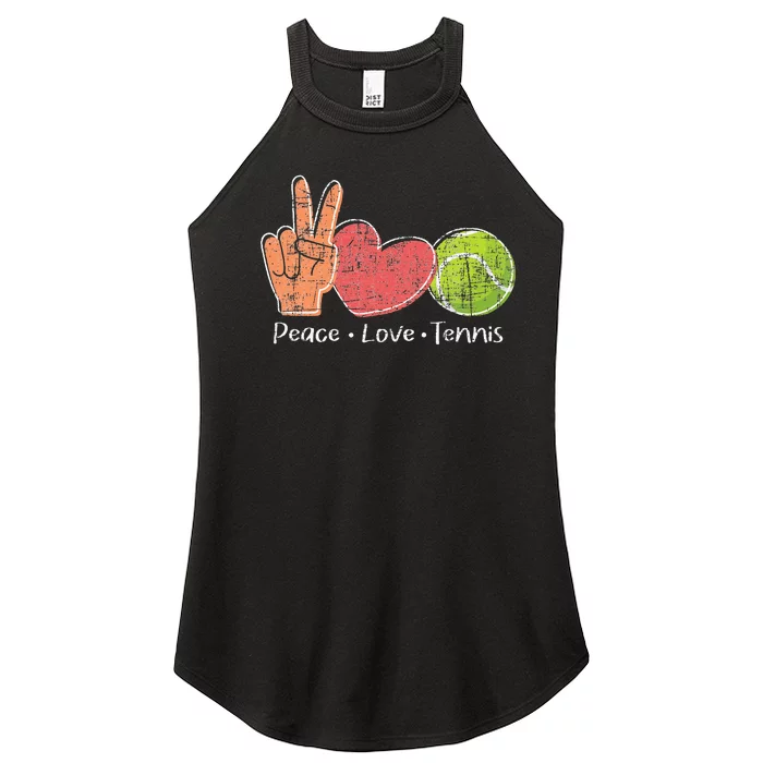 Peace Love Tennis Tournament Player Women’s Perfect Tri Rocker Tank