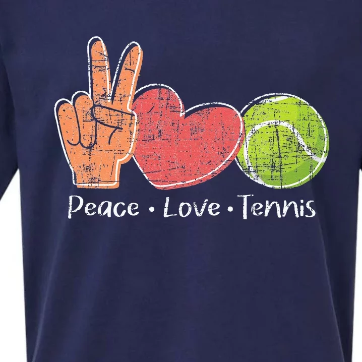 Peace Love Tennis Tournament Player Sueded Cloud Jersey T-Shirt