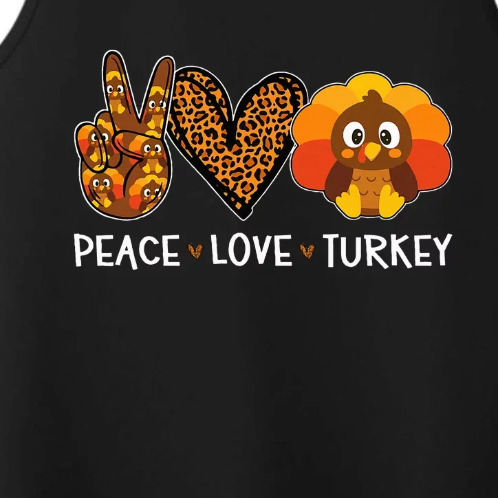 Peace Love Turkey Little Pilgrim Gift Thanksgiving Performance Tank