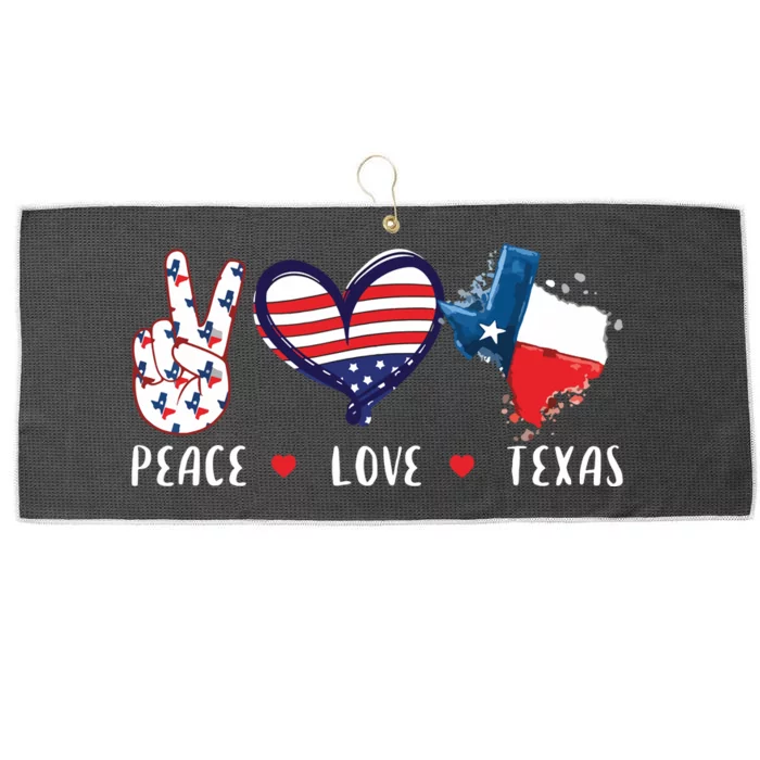 Peace Love Texas Flag Grown Souvenirs Large Microfiber Waffle Golf Towel