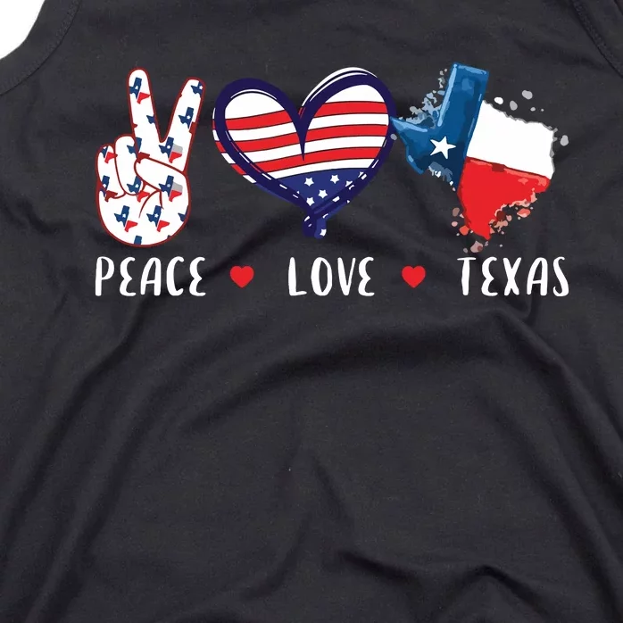 Peace Love Texas Flag Grown Souvenirs Tank Top