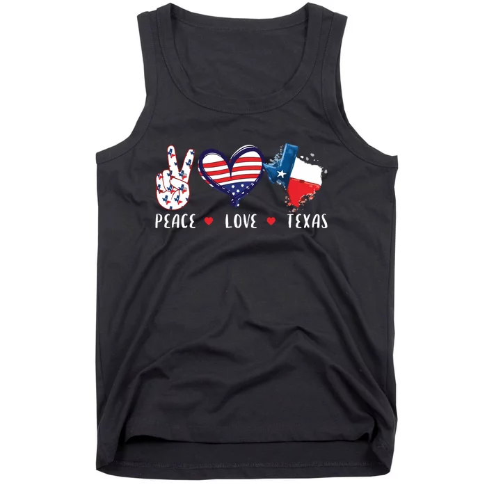 Peace Love Texas Flag Grown Souvenirs Tank Top