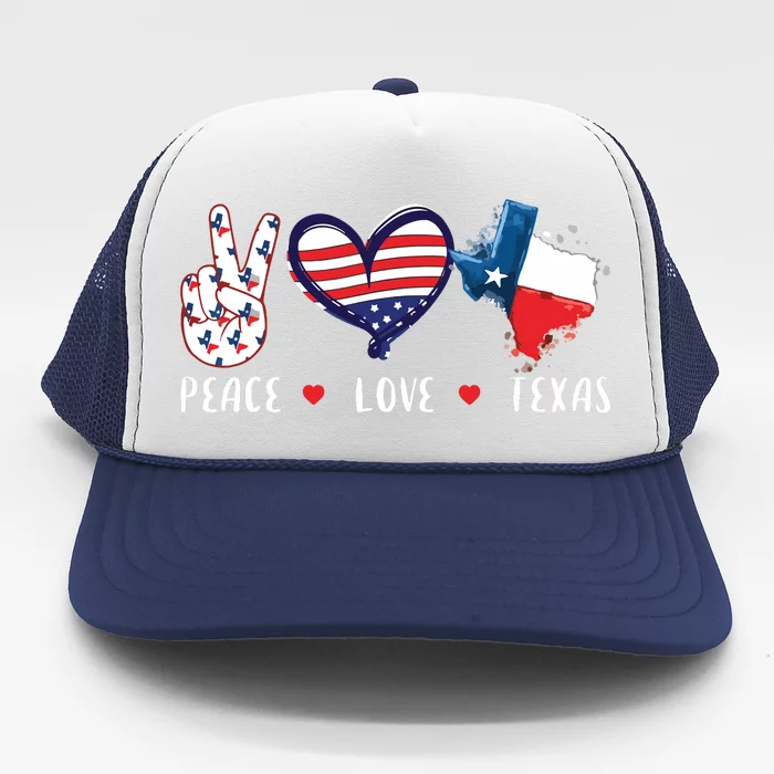 Peace Love Texas Flag Grown Souvenirs Trucker Hat