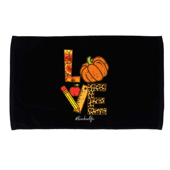 Pumpkin Love Teacher Life Thanksgiving Fall Microfiber Hand Towel