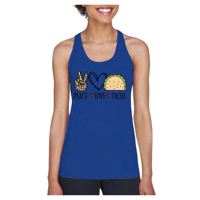 Peace Love Tacos Cinco De Mayo Gifts For Mexican Women's Racerback Tank