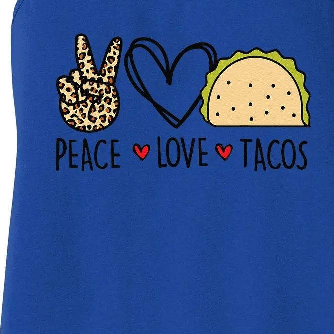 Peace Love Tacos Cinco De Mayo Gifts For Mexican Women's Racerback Tank