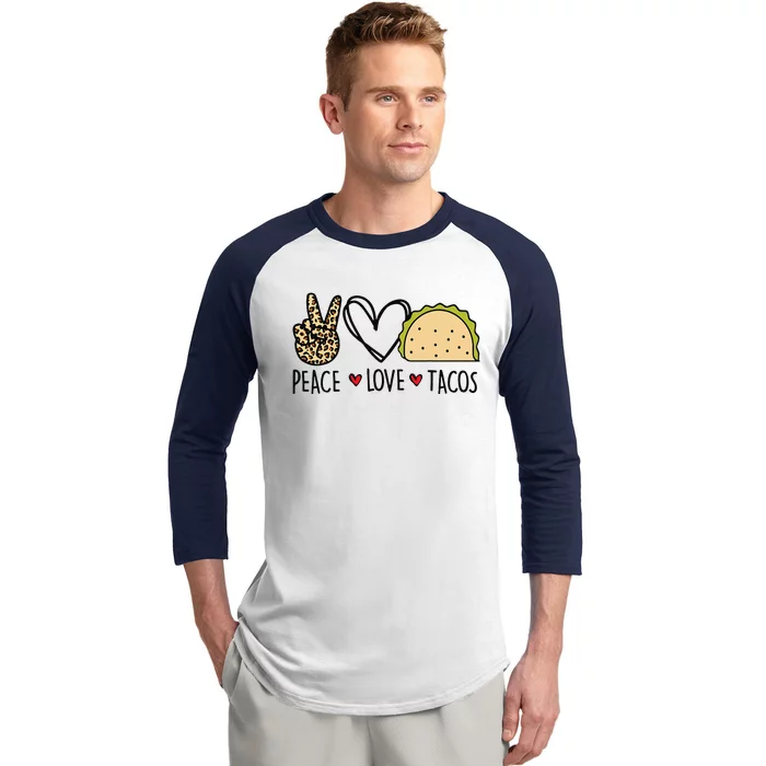 Peace Love Tacos Cinco De Mayo Gifts For Mexican Baseball Sleeve Shirt