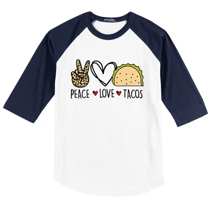 Peace Love Tacos Cinco De Mayo Gifts For Mexican Baseball Sleeve Shirt