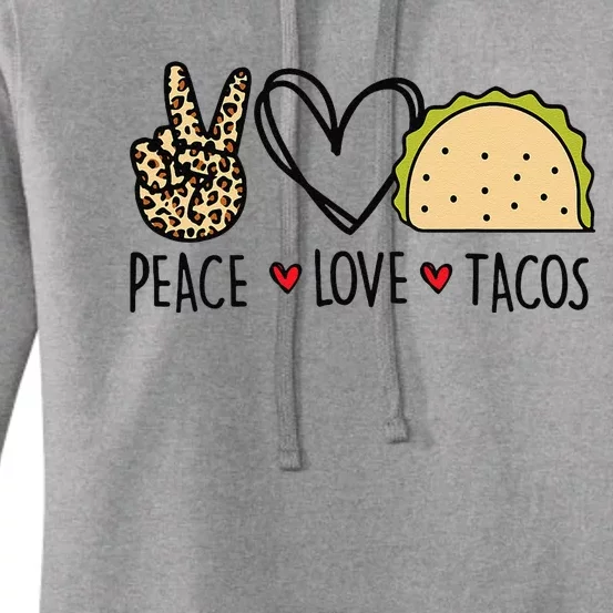 Peace Love Tacos Cinco De Mayo Gifts For Mexican Women's Pullover Hoodie