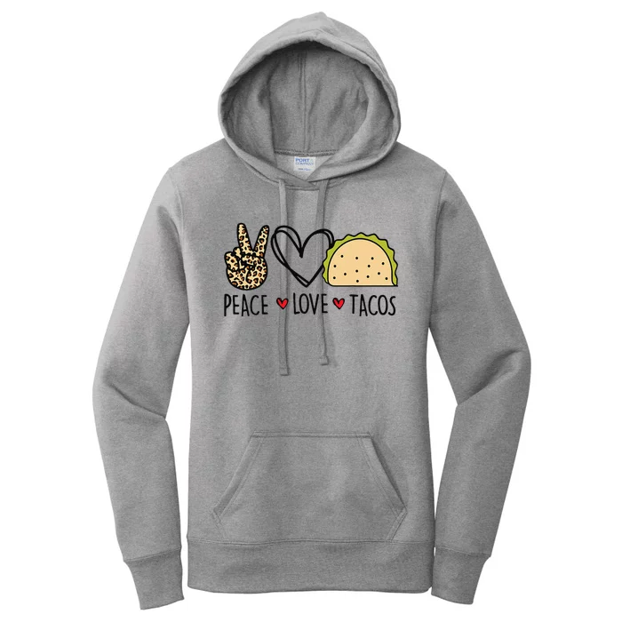 Peace Love Tacos Cinco De Mayo Gifts For Mexican Women's Pullover Hoodie