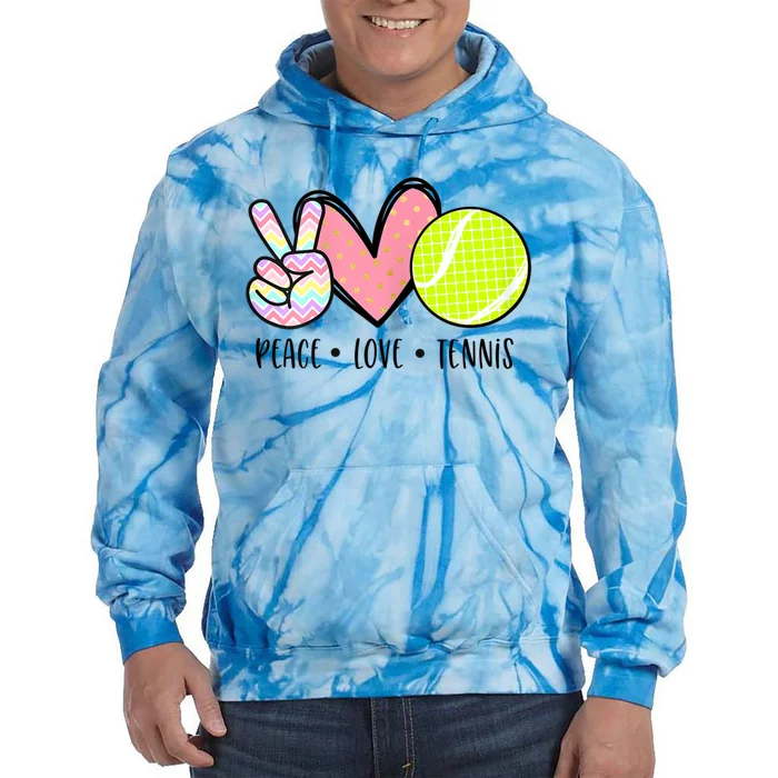 Peace Love Tennis Cute For Teen Little Girl Tie Dye Hoodie