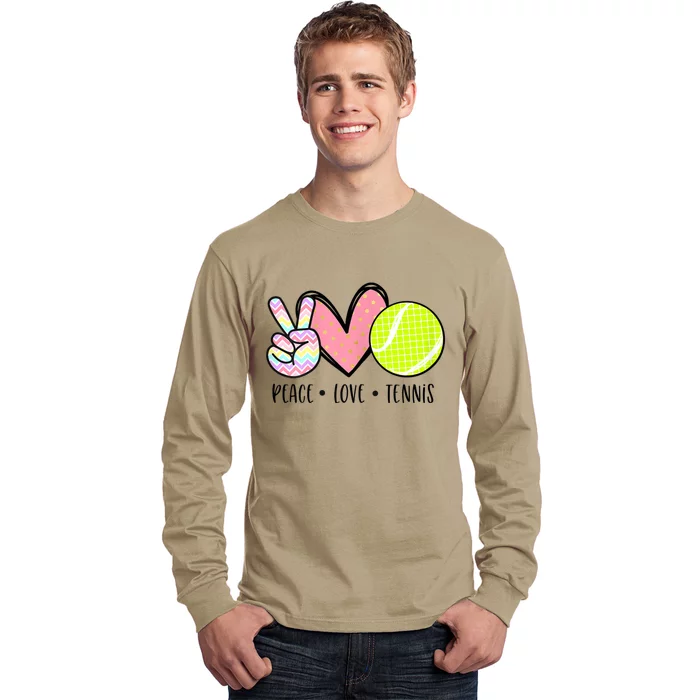 Peace Love Tennis Cute For Teen Little Girl Long Sleeve Shirt