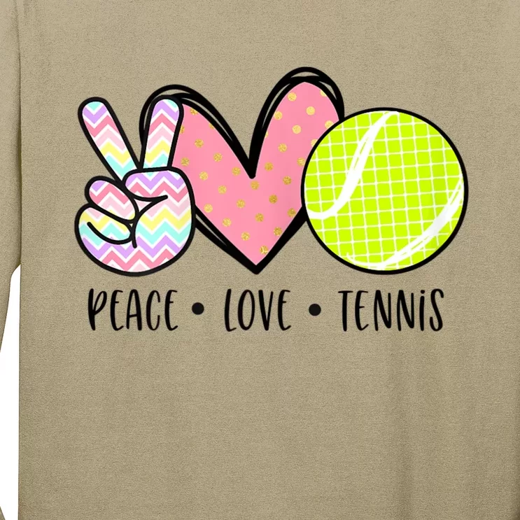 Peace Love Tennis Cute For Teen Little Girl Long Sleeve Shirt