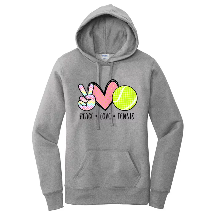 Peace Love Tennis Cute For Teen Little Girl Women's Pullover Hoodie