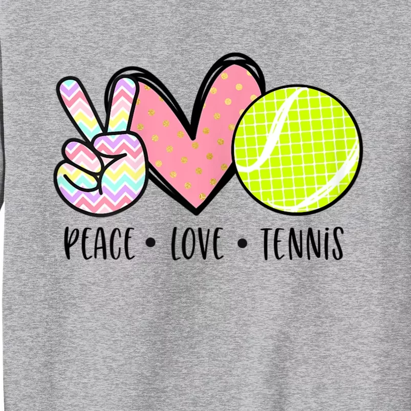 Peace Love Tennis Cute For Teen Little Girl Tall Sweatshirt