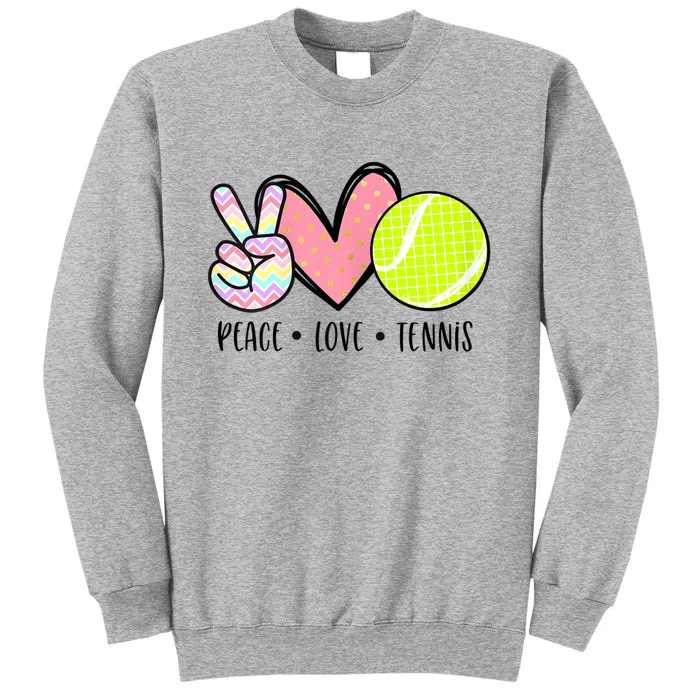 Peace Love Tennis Cute For Teen Little Girl Tall Sweatshirt