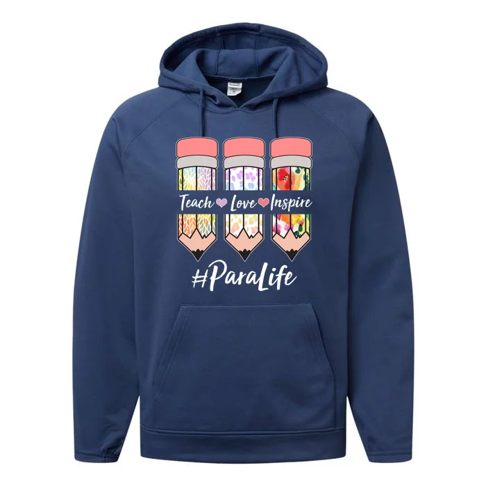 #Para Life Teach Love Inspire Cute Colorful Pencils Performance Fleece Hoodie