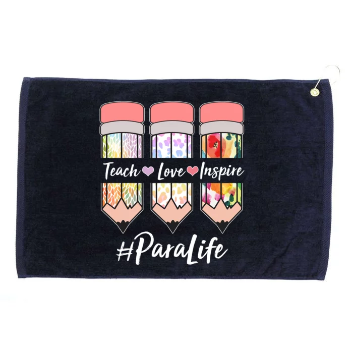 #Para Life Teach Love Inspire Cute Colorful Pencils Grommeted Golf Towel