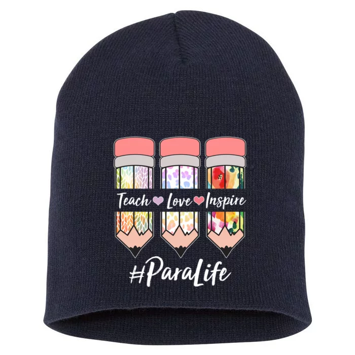 #Para Life Teach Love Inspire Cute Colorful Pencils Short Acrylic Beanie