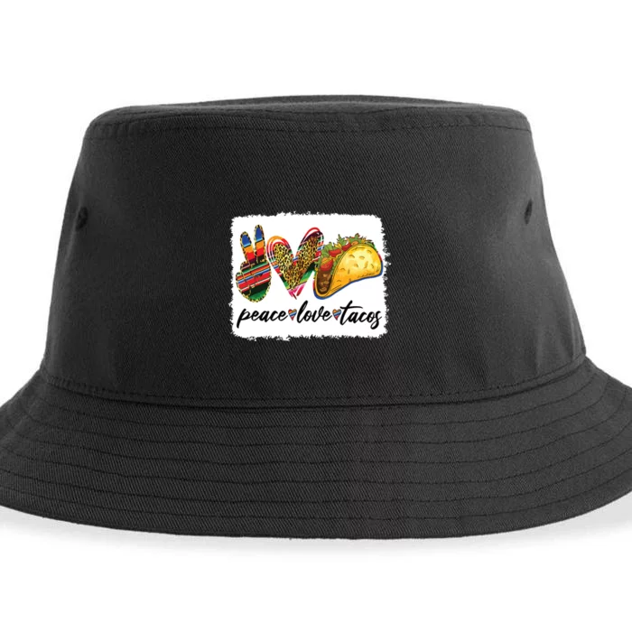 Peace Love Tacos Cute Taco Tuesday Mexican Food Lovers Sustainable Bucket Hat