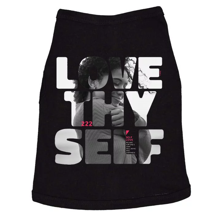 Positive Love Thy Self to promote SelfCare Doggie Tank