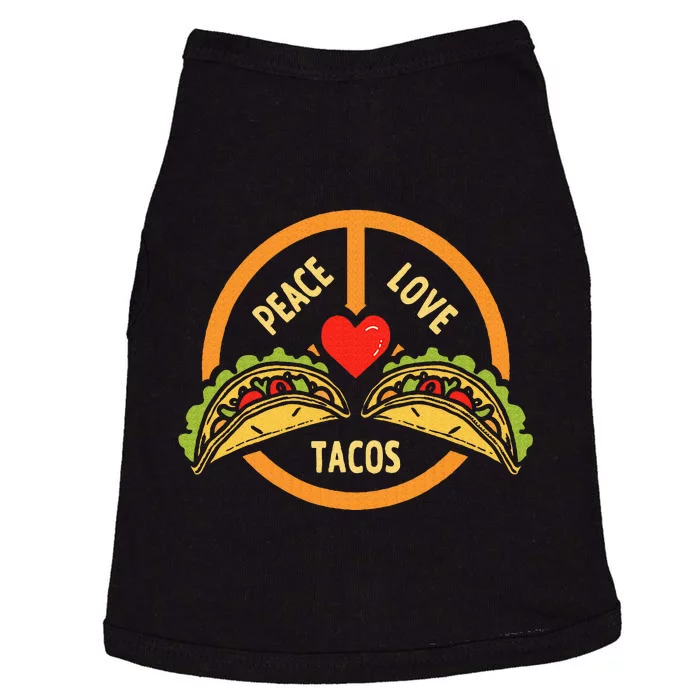 Peace Love Tacos Cinco De Mayo Mexican Fiesta Hippie Heart Doggie Tank