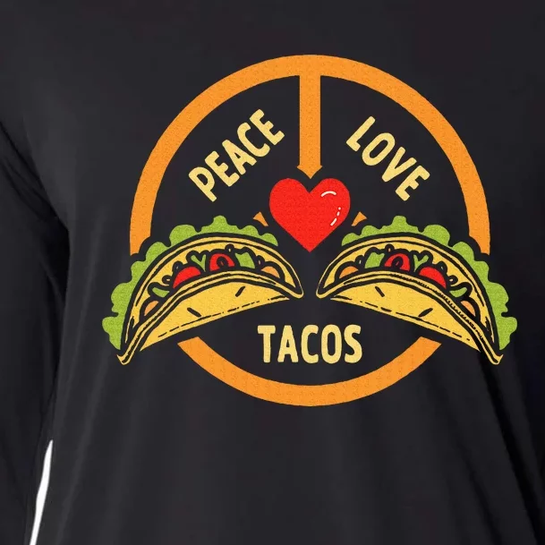 Peace Love Tacos Cinco De Mayo Mexican Fiesta Hippie Heart Cooling Performance Long Sleeve Crew