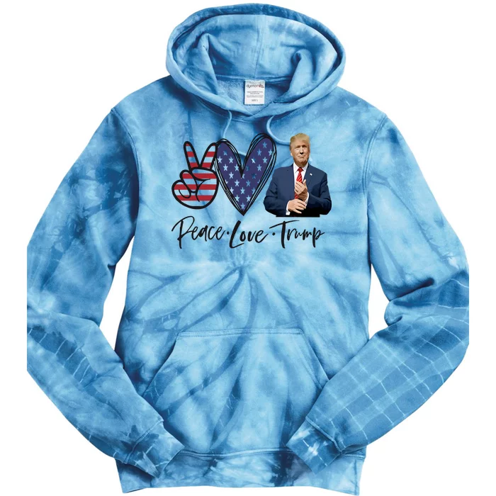 Peace Love Trump Funny Trump Girl Tie Dye Hoodie