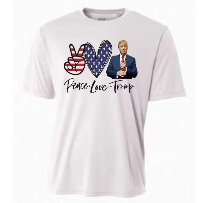 Peace Love Trump Funny Trump Girl Cooling Performance Crew T-Shirt